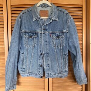 Vintage 90s Levi’s Denim Trucker Jacket • Classic Blue • Thrifted in Ireland